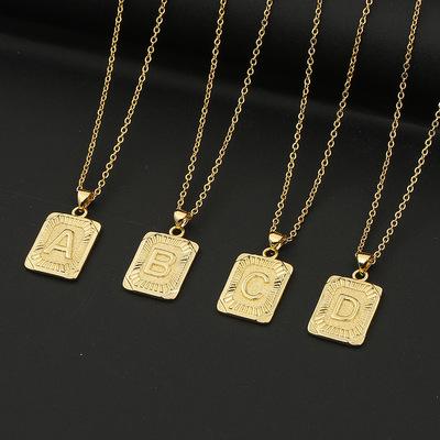 China Hot Sale New Vintage Weihao Wild Clavicle Chain Necklace 26 Letter Copper English Hot Pendant Necklace for sale