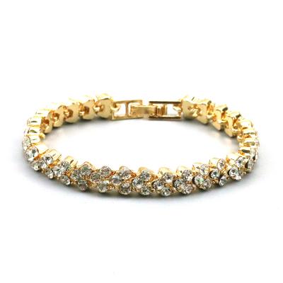 China Zircon Romance Crystal Bracelet Alloy Rhinestone Vintage Weihao Fashion Style Bracelet Bangle for sale