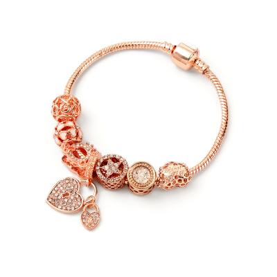 China TRENDY Pumpkin Carriage Charm Bracelets Heart Lock Pendant Bracelets for sale