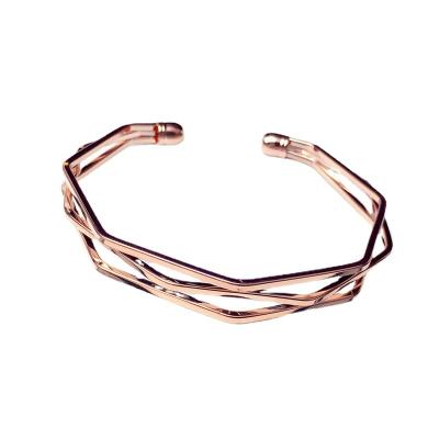 China Amazon FASHIONABLE hot sale rose gold jewelry bracelet Factory direct sales bracelet elegant geometric fashionable three line women for sale