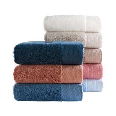 China Child Safe Extra Large Widened Long Super Soft Absorbent Bath Staple Egyptian Cotton Towel Set for sale