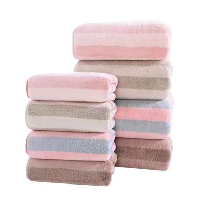 China New Designs Kid Safe Coral Velvet Hotel Polyester Wide Bath Towel Set With Logo for sale