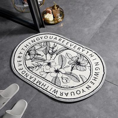 China Washable Black And White Absorbent Cashmere Waterproof Anti-slip Imitation Rugs And Blankets For Bathroom Floor for sale