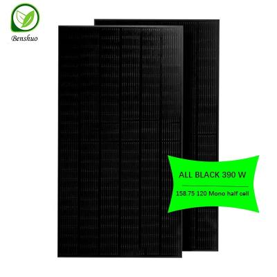 China Home Commercial Solar System Europe Black Frame Full Power 370W 380W 400W 450W Solar Panel Black Solar Panels for sale