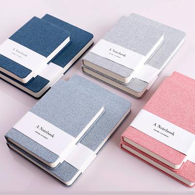 China Eco-Friendly Manufacture A5 A6 Custom Made Cover Pattern Premium Hardcover Book Dotted Notebook Canvas Fabric for sale