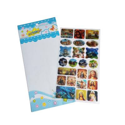 China Waterproof+Eco-friendly GMI certificated custom a4 factory promo stationery custom cheap color PET lenticular jesus stickers for sale