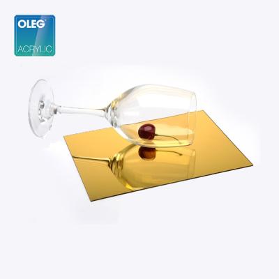 China OLEG Acrylic Sheet Of Scrath Resistance Eco - Friendly Gold Mirror High Gloss , 4x8 Mirror Sheet for sale