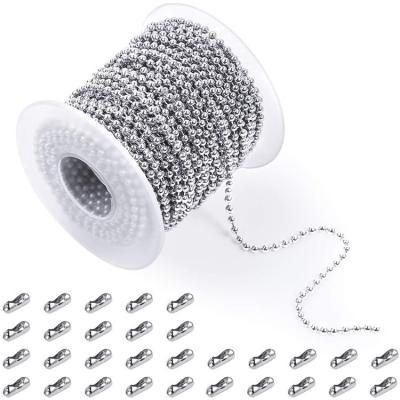 China Silver Stainless Transmission Chain Steel Ball Bead Chain Necklace, Beads Necklace Roll Ball Chain Chain for sale