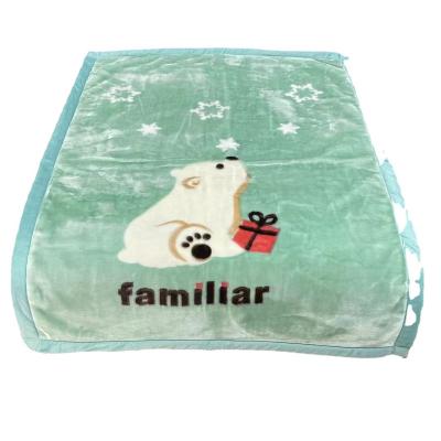 China Double Layer Kids Mink Blanket Fashion Design Mink Super Soft Knitted Baby Blanket Anti-Static for sale