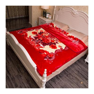 China Home/Bedroom/Wedding Soft Plush/Gift Warm China Supplier Large 2 Ply Printed Mink Blankets Cloudy Mink Blankets for sale