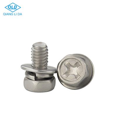 China GB9074.13 Stainless Steel Hex Head With Washer Cross Recessed Stainless Steel Combo Screw Bolt for sale