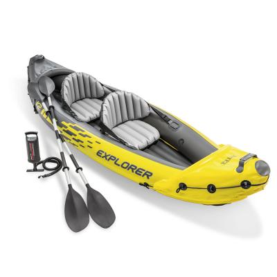 China Warter Sports Intex 68307 Yellow Inflatable Kayak 2 Person Fishing Canoe / Kayak for sale