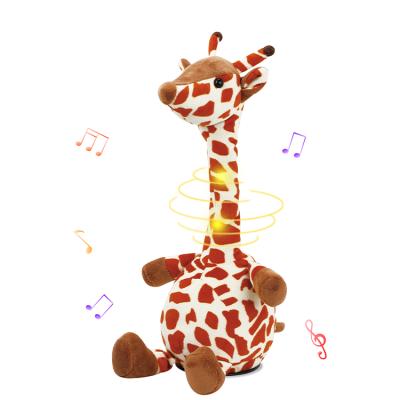 China Electronic Dancing Giraffe Plush Amazon Shake Singing Plush Toy Holiday Home Decor Doll Dancing Giraffe For Kids for sale