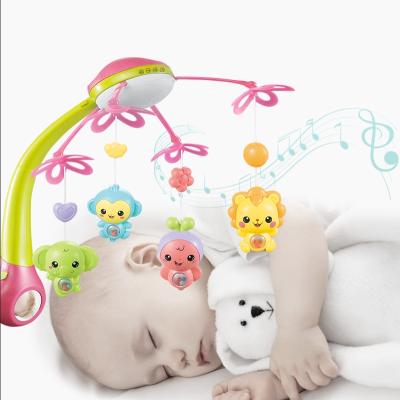 China Toy Amazon Hot Selling Blueteeth Baby Crib Projection Baby Crib Remote Control Battery Operated Music Rotating Musical Mobile With Hanging Toys for sale