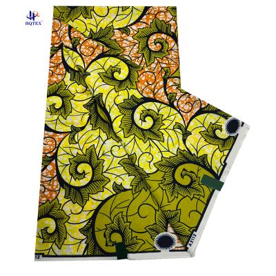 China Anti-UV Nouveau Tissu Africain En Coton  Motif De Plantes Confortables Et Respirantes,Tissu De Cire Pour Vetements Africains for sale