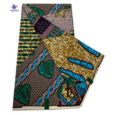 China Anti-Static Latest Design Superior Quality  Wholesale Textile Plain Cloth Veritable Polyester African Wax Prints Cotton Fabric for sale