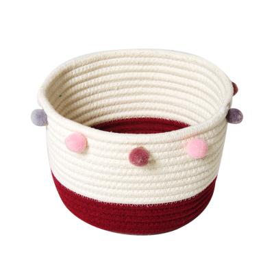 China New classic/postmodern cotton rope storage basket storage basket baby toys storage baskets for sale