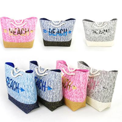 China ENGLAND STYLE straw beach bag lady's jute beach bag paper summer beach bag new design wholesale paper sequins for sale