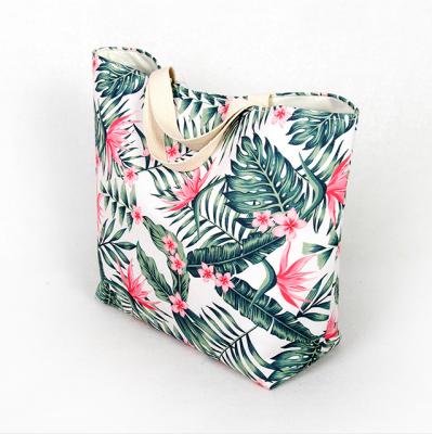 China NATIONAL Custom Lady Plant Flower Digital Printing BSCI Canvas Beach Eco-Friendly Bag for sale