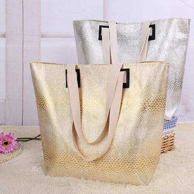 China Cheap & Colorful$& Fashion Women Lady Hand Foldable Reusable Tote Bag For Promotional Shopping Beach for sale