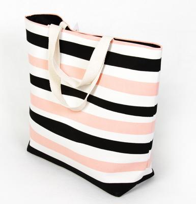 China China Manufacturer Cotton Canvas Cheap Promotional Colorful Striped EVA Handbag Promotional Beach Tote Shopping Tote Bag for sale