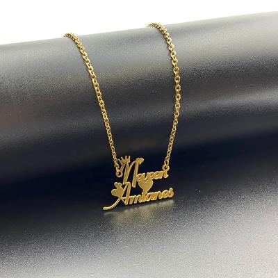 China Environmental Friendly Custom Jewelry Personalized Name Plate Personalized Custom Name Necklace Stainless Steel Gold for sale