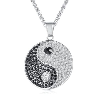 China Custom Made Environmental Friendly Fashion Stainless Steel Chinese Style Yin Yang Design Pendant Necklace Men Jewelry for sale