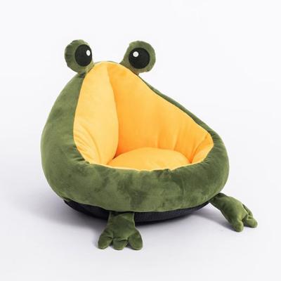 China Comfortable Frog Dog Cat Bed, Whosale New Breathable Luxury Design Fuzzy Soft Warm Pet Bed for sale