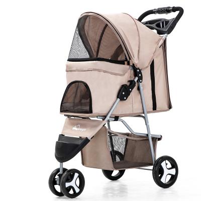 China Pet Carrier Strollers Pet Stored Cart For Dogs Pet Stroller Cart Travel Foldable Outdoor Foldable Detachable Carrier for sale