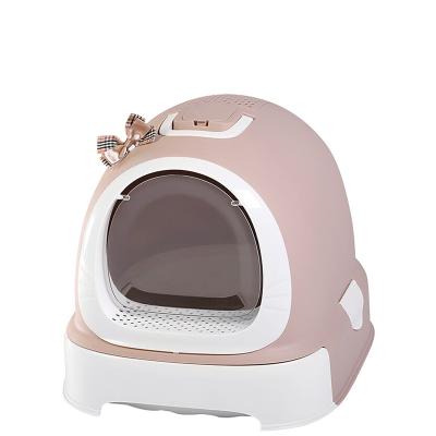 China Sustainable Wholesale Pet Large Space Pet Cat Litter Box Cat Toilet Enclosed Training Luxury Box for sale