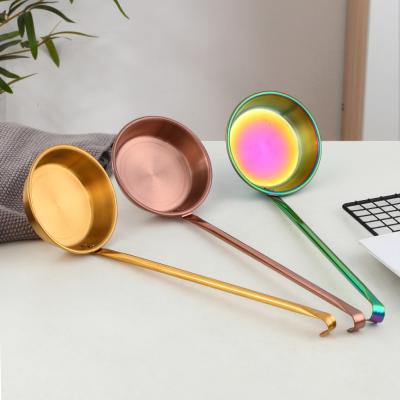 China Viable Color Me Kitchen Tools Cooking Frying Spoon Pocket Stainless Steel Frying Spoon for sale