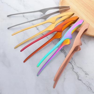 China 2021 Viable Professional Creative Kitchen Chef Supplies Stainless Steel Food Clip Tongs for sale