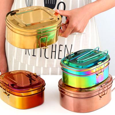 China Sustainable Stainless Steel Bento Lunch Boxes For Kids Kitchen Food Containers for sale