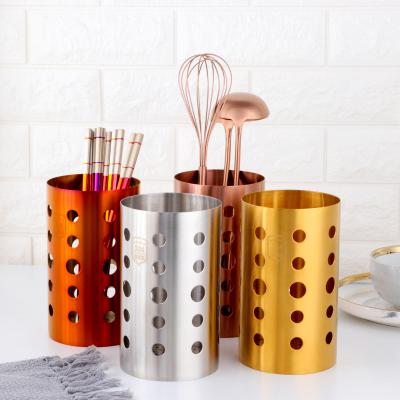 China Multifunctional Cooking Viable Kitchen Instruments Tool Storage Stainless Steel Spoon Chopstick Rack for sale