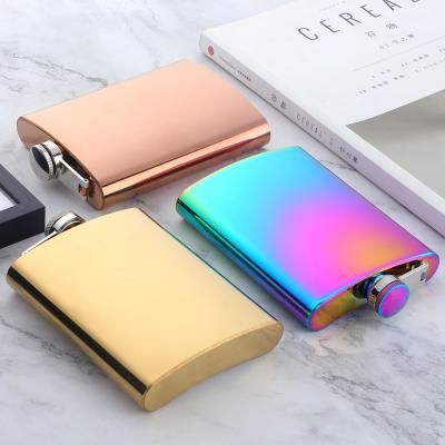 China Customized Titanium Liquor Drink Modern Portable Mini Hip Flask Wine Jar Stainless Steel Pocket Travel Whiskey for sale