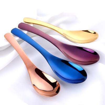 China Sustainable Tableware Style Soup Spoon Stainless Steel Luxury Dessert Spoon for sale