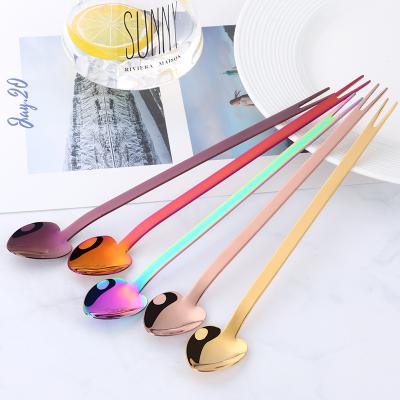 China Sustainable Flatware Heart Shape Multifunctional Stainless Steel Fork Spoon For Bar Hotel for sale