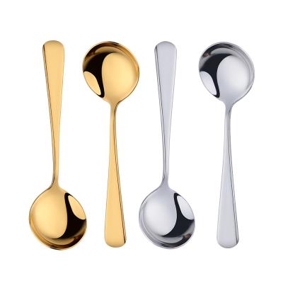 China Sustainable Wholesales Stainless Steel Dinner Spoon Coffee Round Cupping Spoon for sale