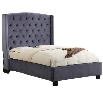 China Modern Tufted Headboard High Bed Storage Bedroom Headboard Bed in Queen Size for sale