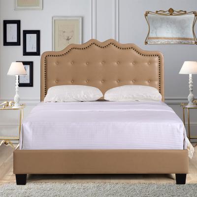 China Storage Queen Tufted King Size Plywood Bed Royal Bedroom Upholstered Frame for sale