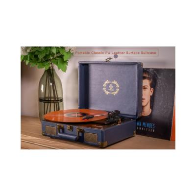 China Retro Style Vinyl Record Player 3 Speed ​​Belt Drive Phonograph Portable Suitcase Turntable for sale