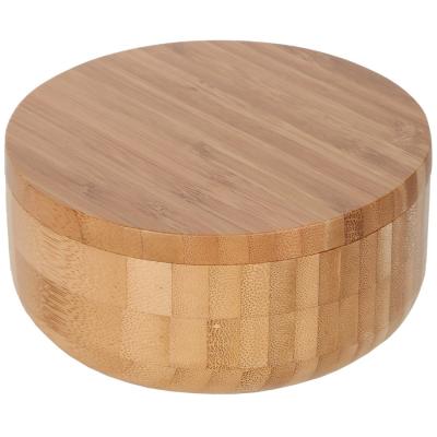 China Aseptic Magnetic Lock Split Wooden Spice Holder Pepper Box Around Bamboo Container for sale