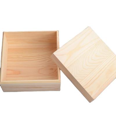 China China factory direct supply high-end high-end gift box open wooden box packaging box wholesale natural wood lid for sale