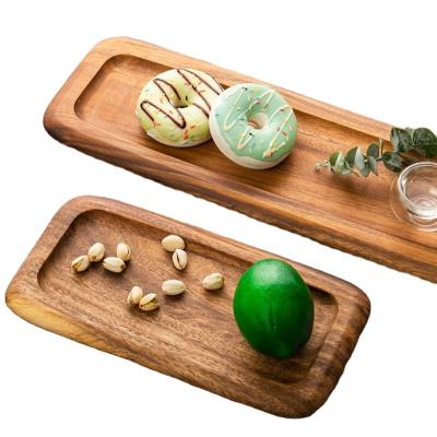 China Eco-friendly Natural Square Minimalist Rectangular Supply Tea Tray Sale Tea Tray Solid Wood Dinner Dish for sale