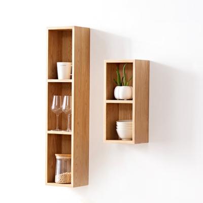 China Sale Minimalist Nordic Natural Style Wall Shelf Durable Thick Solid Wood Shelf for sale