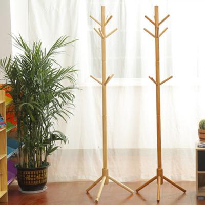 China Eco-friendly Coat Hanger Nordic Floor Coat Rack Solid Wood Wooden Wholesale for sale