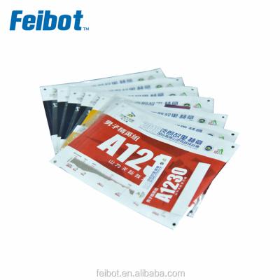 China waterproof & Tear Resistant Feibot UHF RFID Runner Running Bib Number Set With Chip And Foam for sale