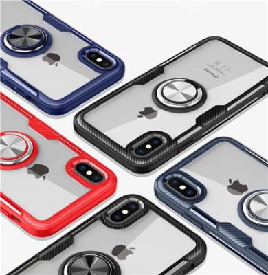 China Transparent TPU Case Cover With Ring Holder Soft TPU Shockproof Cover For iphone 12 11 pro 6 7 8 max plus X Xr Xs S20 ultra max for sale