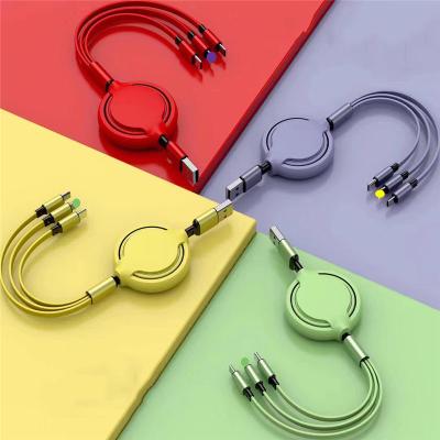 China Fast Charging Ship 2A USB 1.2M 4FT Wire USB Fast Charging Hollow Cable 3 in 1 Charging Cable For i11Pro USB Android Micro Fast Charging Type C for sale