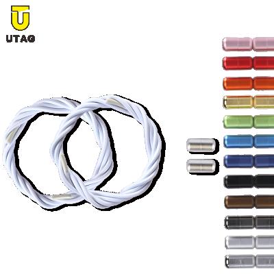 China New Fashion Eco-friendly Utag Lazy No Tie Capsule Laces Metal Pill Style Button Lace For Adult And Kid for sale